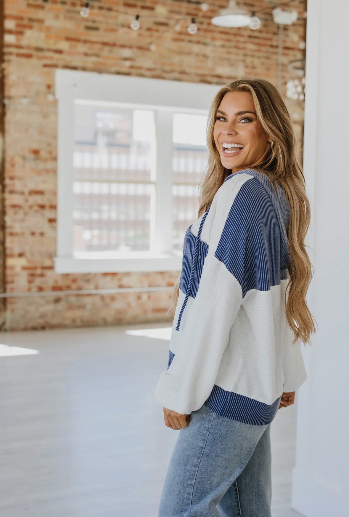 All For Comfort Hooded Henley Top