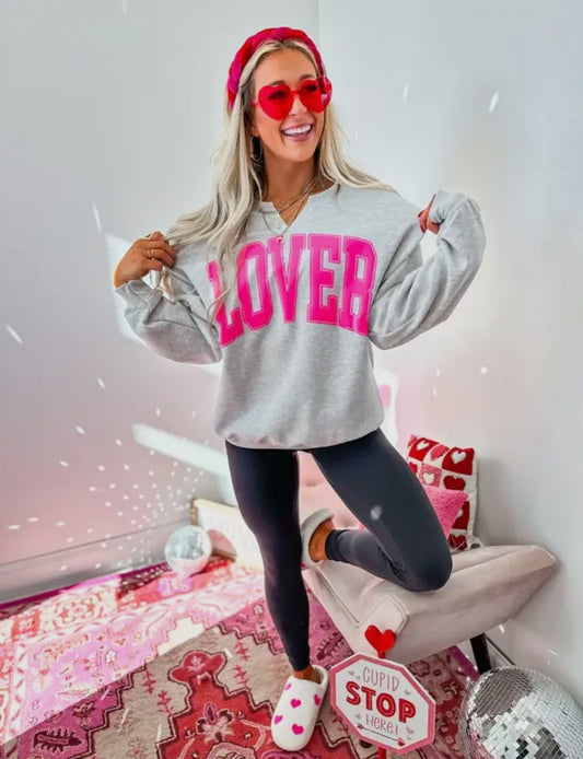 Lover Split Neck Crewneck Sweater