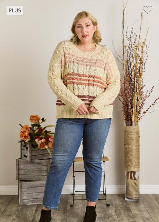 Plus Size Cable Knit Sweater